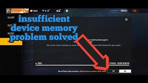 insufficient device memory recording problem in free fire problem solved || free fire