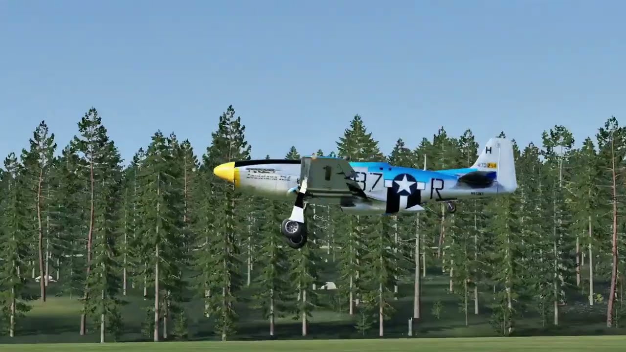 P51D Takeoff, Flyby and passenger view landing at EDSA | XP12  