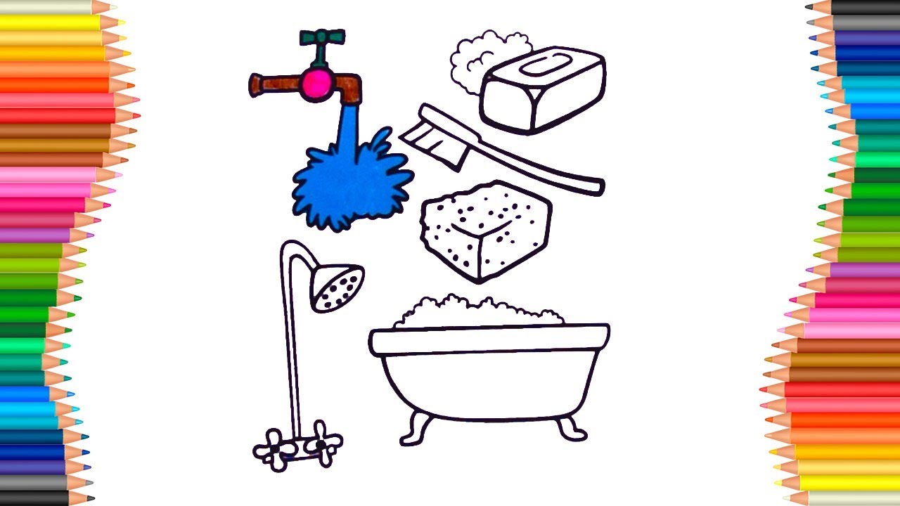 Download How to Draw Hygiene Objects for Kids | Bathroom Coloring Pages - YouTube