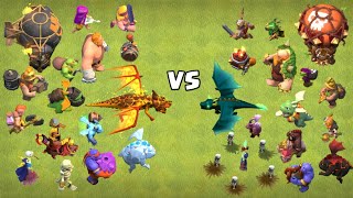 Super Troops vs Normal Troops!  Clash of Clans