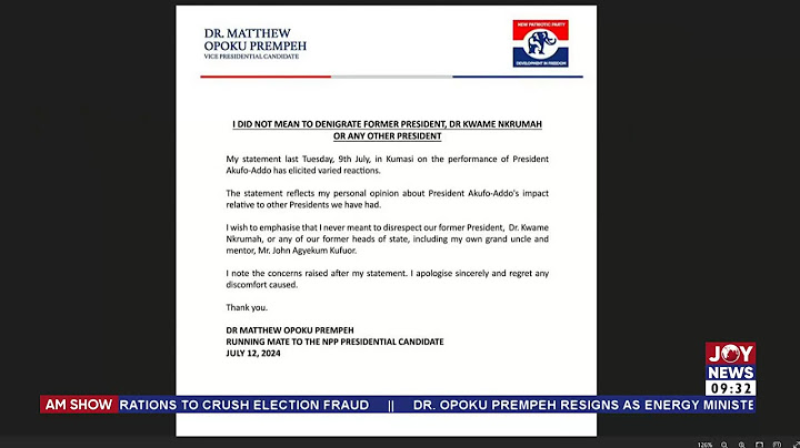 I did not mean to denigrate Dr. Kwame Nkrumah or any other presidents - Napo | AM Show