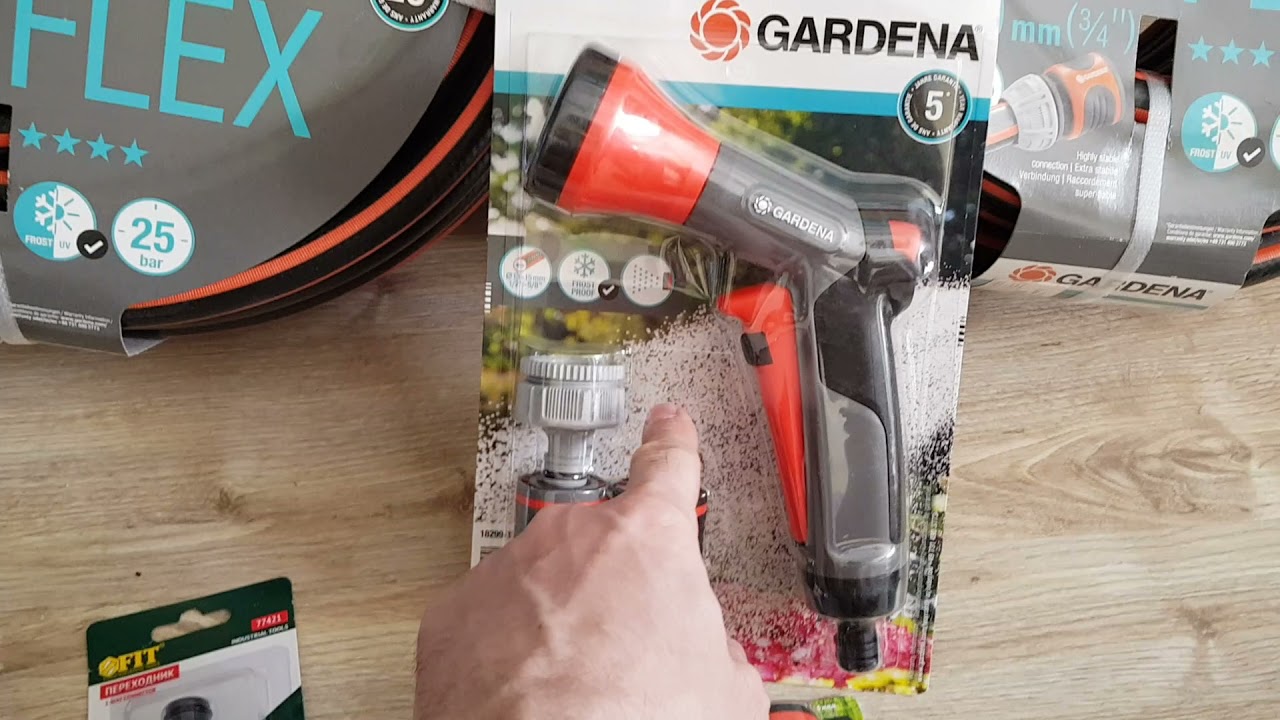 Gardena Flex 3/4 19mm. Краткий обзор шланга и копмлекта для подключения