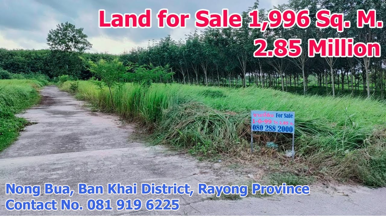 Land for sale in Ban Khai, Rayong, 1,996 Sq.M. price Baht 2.85 million, Contact Rasa 081-919-6225