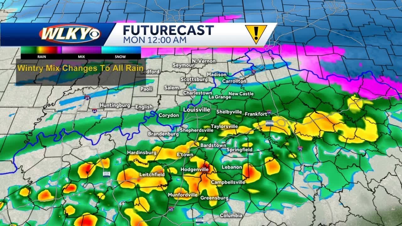 Wintry mix to rain by Monday - YouTube
