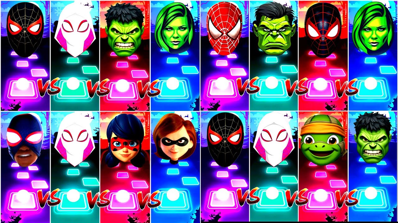 Miles Morales 🆚 Spider Gwen 🆚 Black Spider-man 🆚 Red Spider-man,🎶Who Is Best?❤️❤️