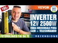 INVERTER 12V VEVOR GYS-2500W Onda Sinusoidale Pura e Telecomando Impianto Fotovoltaico Off-Grid DIY