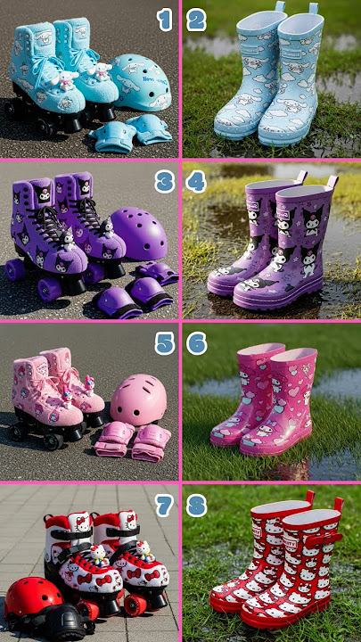 Sepatu boot hujan kuromi 🙀 sepatu roda my melody 🤩 #sanrio #kuromi #mymelody