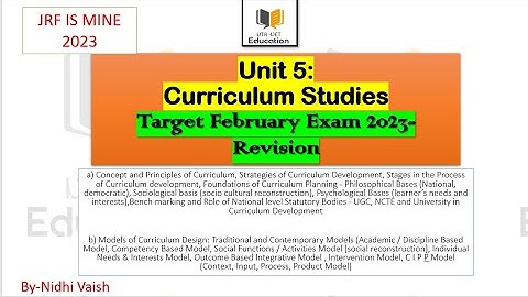 NTA-UGC-NET| TARGET FEBRUARY EXAM 2023 | UNIT-5 CURRICULUM STUDIES | REVISION A + B PART COMPLETE