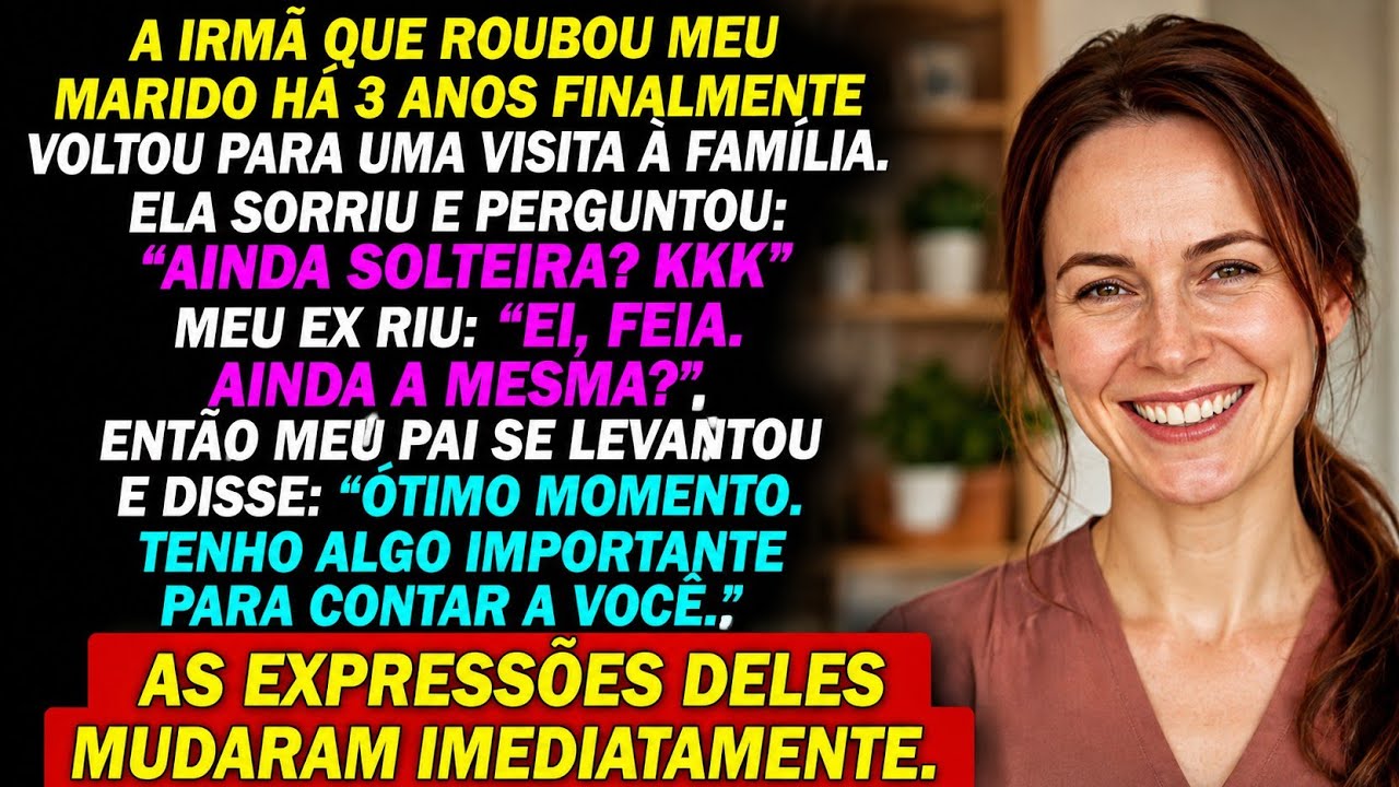 Eu pensei que ia ser apenas mais um jantar de família em silêncio, mas a minha irmã olhou para mim e disse: “Ainda solteira?” O meu ex-marido riu e emendou: “Ei, feia, continuas a mesma.” Eles...