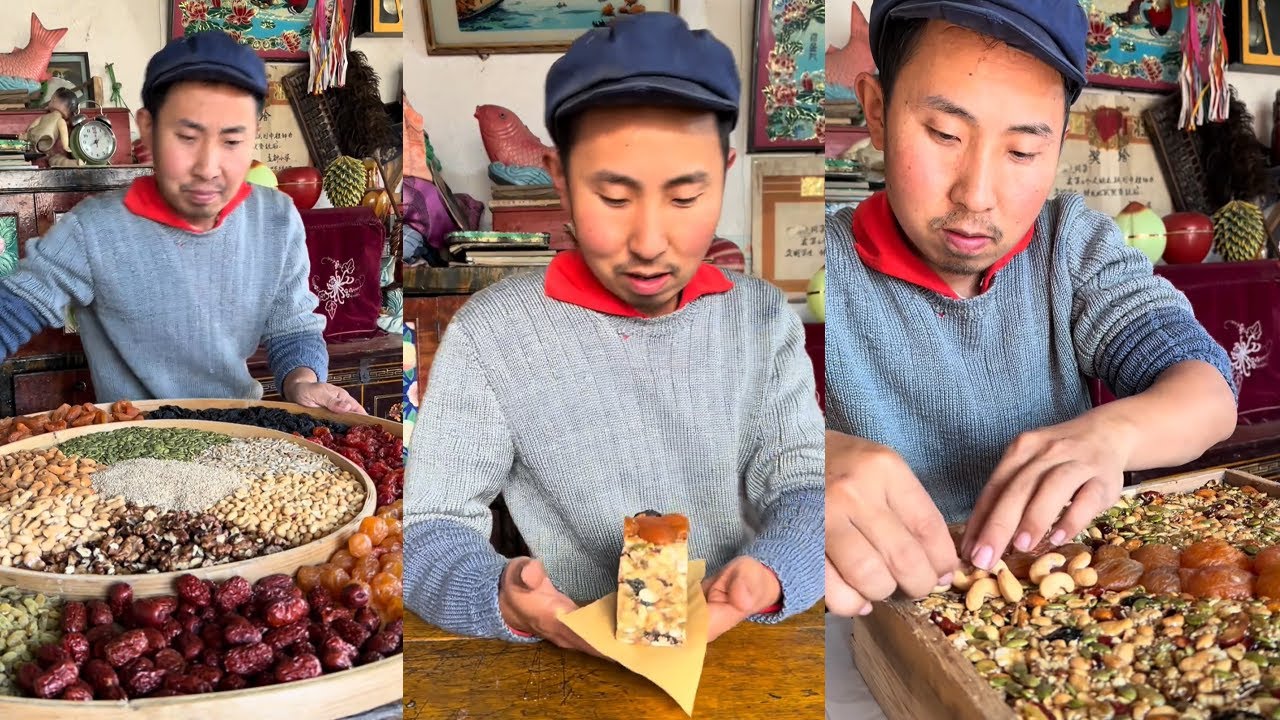 自制切糕甜而不腻，又营养丰富#food #民间手艺人 #funny