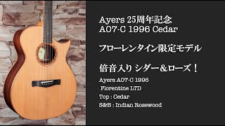 ayers エアーズ A07-C 1996 cedar JP Custom ピックアップ付き SJ07-C 1996 DXE 2.0 ENS JP-C | Ayers Japan