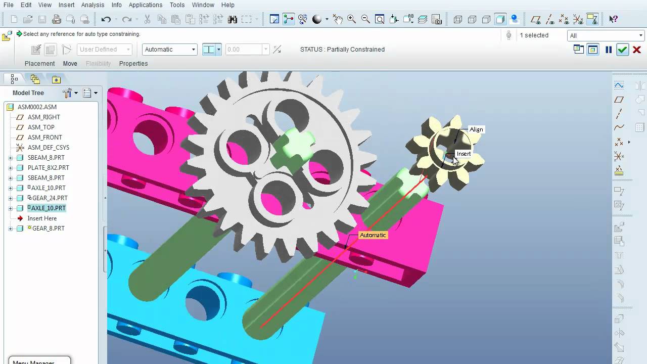 Pro-E Assembly Tutorial 6 (TCNJ) - YouTube