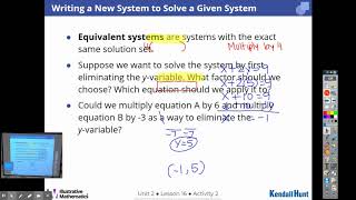 Unit 2 Lesson 16: Solving Systems of Equations with Elimination Part 2