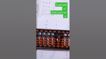 Example of add partner 4 in abacus tool #abacuslearning #abacus #youtubeshorts #viral #abacusmath