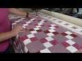 Quilting Continuous Curve on Two Different Sized Squares in the Same Quilt