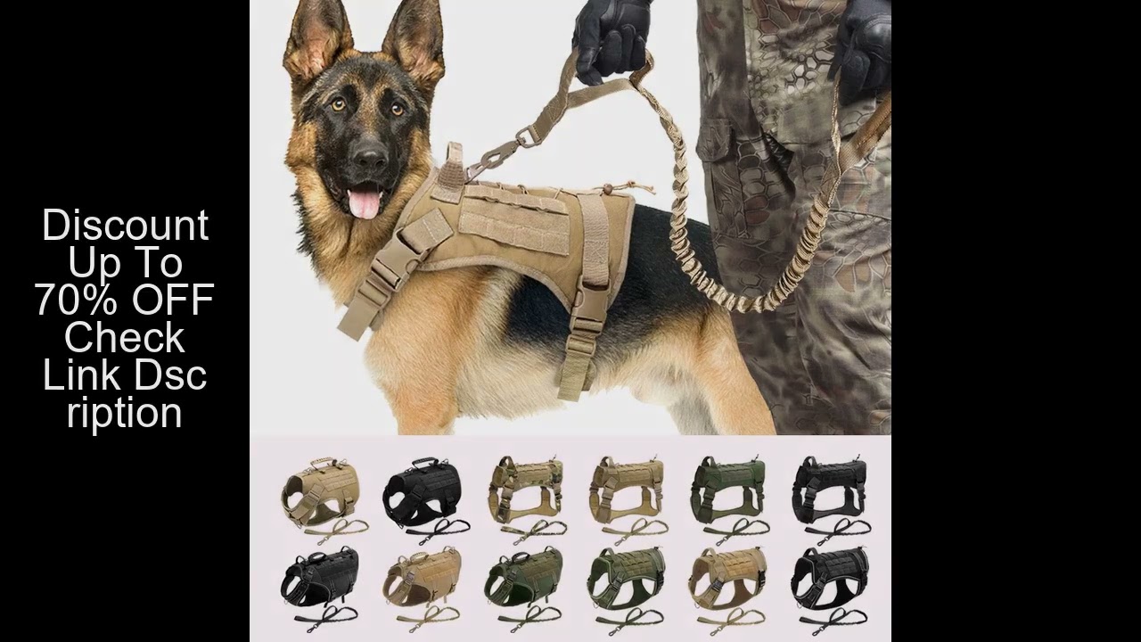 Tactical Dog Harness No Pull Adjustable Military Pet Training Harness Molle Vest With Handle For Med