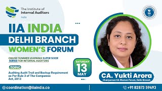 𝐀𝐮𝐝𝐢𝐭𝐢𝐧𝐠 𝐀𝐮𝐝𝐢𝐭 𝐭𝐫𝐚𝐢𝐥 𝐚𝐧𝐝 𝐁𝐚𝐜𝐤𝐮𝐩 𝐫𝐞𝐪𝐮𝐢𝐫𝐞𝐦𝐞𝐧𝐭 𝐚𝐬 𝐩𝐞𝐫 𝐑𝐮𝐥𝐞 𝟑 𝐨𝐟 𝐓𝐡𝐞 𝐂𝐨𝐦𝐩𝐚𝐧𝐢𝐞𝐬 𝐀𝐜𝐭, 𝟐𝟎𝟏𝟑 - Yukti Arora