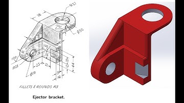 Ejector Bracket in  SolidWorks | SolidWorks Tutorial | Part Design | Part No.#47