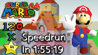 Super Mario 64 ~ 120 Stars in 1:55:19 (Old) [N64]