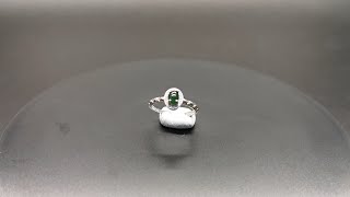 [210102-1-F-R-LS]纯手工制作老蓝水翡翠戒面女戒指  Hand-made Navy Blue color jade Ladies ring- 100%全天然A货翡翠