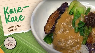 Kare-Kare with Beef Shank (in Peanut Sauce)
Kare-Kare with Beef Shank (in Peanut Sauce)
Kare-Kare with Beef Shank (in Peanut Sauce) is a classic Filipino stew with a signature yellow-orange color served with an umami-rich shrimp paste. Its hearty, delicious, and isnt hard to make at all!
Equipment
4.5-quart Dutch oven or a heavy-bottomed pot
Pot (for blanching vegetables)
Skillet
Ingredients
3 pounds boneless beef shank 1½-inch thick pieces (see note)
3 cloves garlic, minced
1 medium onion chopped
1 teaspoon annatto powder dissolved in 2 tablespoons warm water; sub: annatto seeds
1 cup unsweetened creamy peanut butter
½ cup fried or roasted peanuts coarsely ground
1 tablespoon sugar
1 tablespoon cornstarch or rice flour dissolved in 2 tablespoons water
8 ounces yardlong beans or sitaw cut into 2½-inch sections
8 ounces Shanghai baby bok choy cut in half, if big
1 pound eggplant cut into 1-inch thick sections
Sautéed shrimp paste or ginisang bagoong alamang
Salt and pepper to taste
Neutral-flavored oil (canola, olive, or other vegetable oils) for searing & sautéing
Instructions
1. Season meat with salt and pepper. Sear in a little oil for about 2 minutes on each side. Transfer to a plate.
2. Reduce to medium heat, then sauté garlic and onion until softened for about a minute.
3. Add the meat and enough water to cover them, about 6 cups. Let it come to a boil.
4. Skim off the scum and fat that rise to the surface. Add some salt—I used about 1½ teaspoons of kosher salt (use less for table salt).
5. Cover and simmer until the meat is tender, about 2 hours.
6. Blanch yardlong beans in boiling water with a pinch of baking soda for about 2 minutes. Transfer to an ice bath (water+ice).
7. Blanch bok choy for a minute. Transfer to the ice bath. Drain the vegetables.
8. Fry eggplant until browned on both sides. Place them on paper towels to absorb excess oil.
9. Add annatto, peanut butter, ground peanuts, and sugar when the meat is tender. Mix until the sauce is smooth.
10. Thicken the sauce with cornstarch or rice flour slurry. Taste and adjust as needed.
11. Add the vegetables and turn off the heat so they dont overcook.
12. Serve with a side of sautéed shrimp paste. It is quite salty so add sparingly.
Thanks for watching! Dont forget to 👍 LIKE, leave a 💬 COMMENT below, and ❤️ SUBSCRIBE to my channel! If you like it so much, please feel free to 🤝 SHARE this video too.
ℹ️ Recipes by Nora - Your source for delicious Filipino recipes
Hello! My name is Nora. Im here to share authentic Filipino recipes and foreign-inspired dishes beloved by Filipinos. Browse through recipes and learn how to recreate them with easy-to-find ingredients, detailed instructions with photos, and cooking videos.
#recipesbynora Kare-Kare with Beef Shank (in Peanut Sauce)