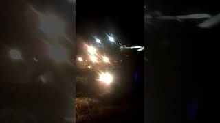 Harvester work in the night