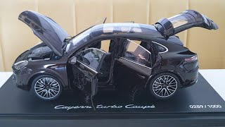 Porsche Cayenne Coupé Turbo 2019 Gris Fonçé métallisé 1/18