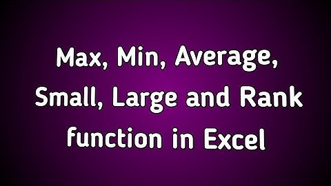 Statistical functions | Max | Min | Average | Small | Large | Rank
