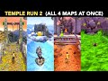Temple Run 2 All 4 Maps at Once | Sky Summit VS Frozen Shadows VS Blazing Sands VS Spooky Summit