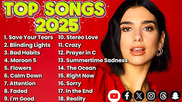 Pop Song 2025 - Bruno Mars, Adele, Dua Lipa, Ed Sheeran, Selena Gomez, Maroon 5, Taylor Swift