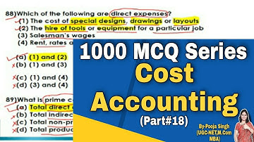 MCQ on Cost Accounting | Objective Questions on Cost Accounting  | MCQ for Competitive Exam |