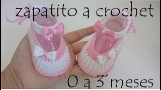 Zapatitos a crochet para bebe - Modelo Lucy - todas las tallas - YouTube