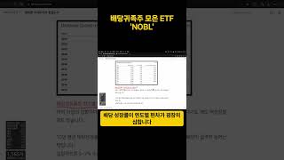 배당귀족주 ETF &#39;NOBL&#39;은 어떨까