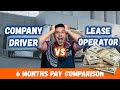 6 month pay comparison: COMPANY DRIVER vs LEASE OPERATOR/ OWNER OPERATOR