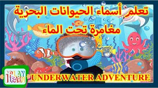 تعلم أسماء الحيوانات البحرية بالعربية والانجليزية مغامرة بعالم البحار | OCEAN ADVENTURE SEA ANIMALS