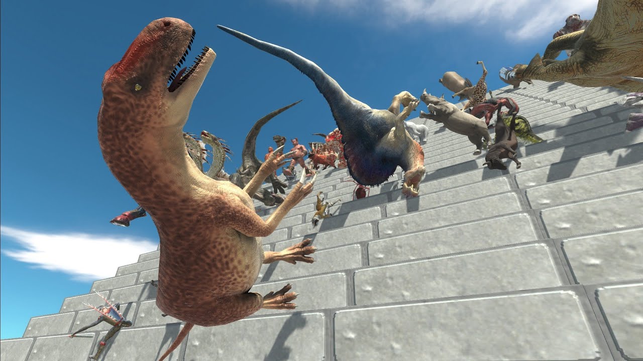 All units - fall down stairs - Animal Revolt Battle Simulator