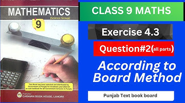 Class 9th Math Unit 4-Exercise 4.3 Question 2 (i-v)-Maths 9 Exercise 4.3 Q2 -PTBB- E.X 4.3 Q2