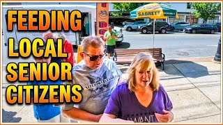 Local Senior Citizens Stop By For Some Free Hotdogs