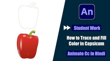 Fast Forward Tutorial Of Student Work | How to Trace and Fill Color in Capsicum in Animate Cc Hindi?