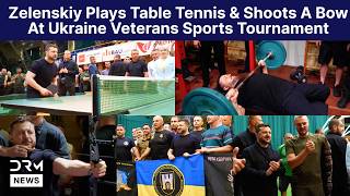 Ukraine's Zelenskiy Plays Table Tennis, Lifts Weights and Shoots a Bow at Veterans Tournament | AC1N