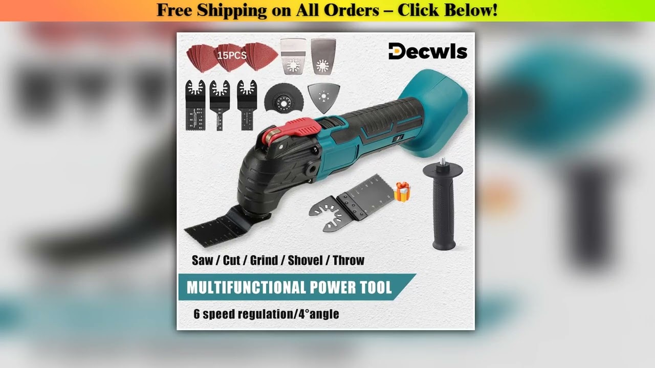 170W Electric Cordless Oscillator, Home Pruning Saw Multi-function Trimmer/Shovel/Cutting Saw