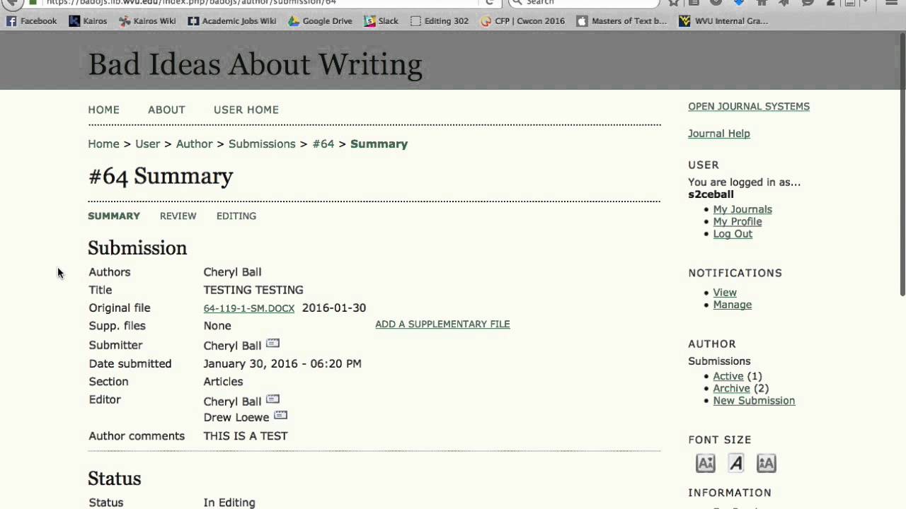 digital media major How to find revisions in OJS (Bad Ideas)
