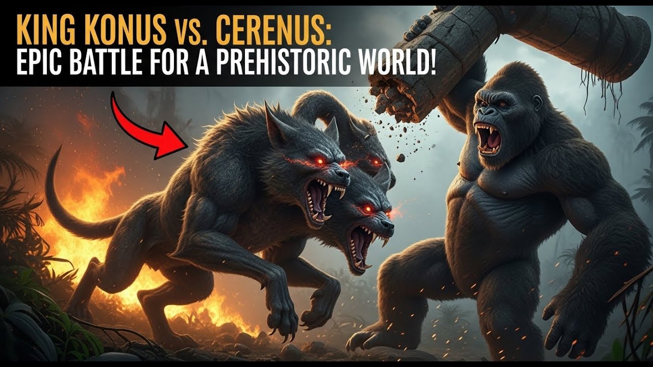 King Kong vs. Cerberus: Epic Battle for a Prehistoric World!