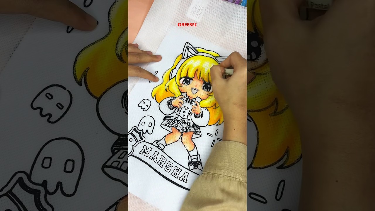 Mewarnai tas menggunakan krayon kids oil pastel Greebel 🥳 