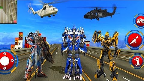 Optimus Prime Multiple Transformation Jet Robot Car Game - Android Gameplay