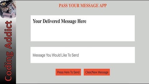 Basic Pass the Message Project with Vanilla Javascript
