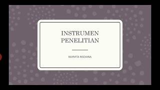 Instrumen Penelitian