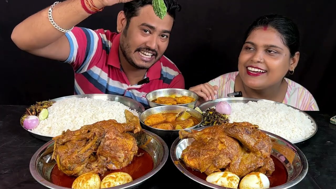 whole chicken dakbanglo fishegg curry eating challenge