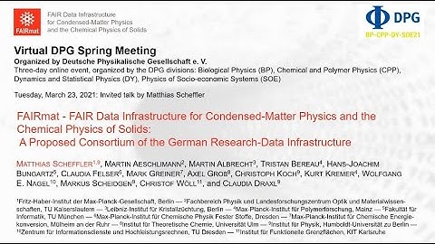 Matthias Scheffler: FAIRmat - A proposed Consortium of the German Research-Data Infrastructure