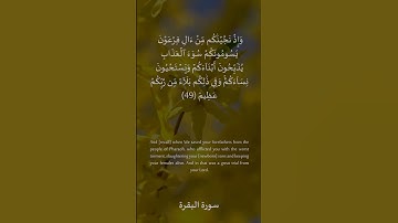 49 سورة البقرة: التلاوة المعبرة مع الترجمة الإنجليزية